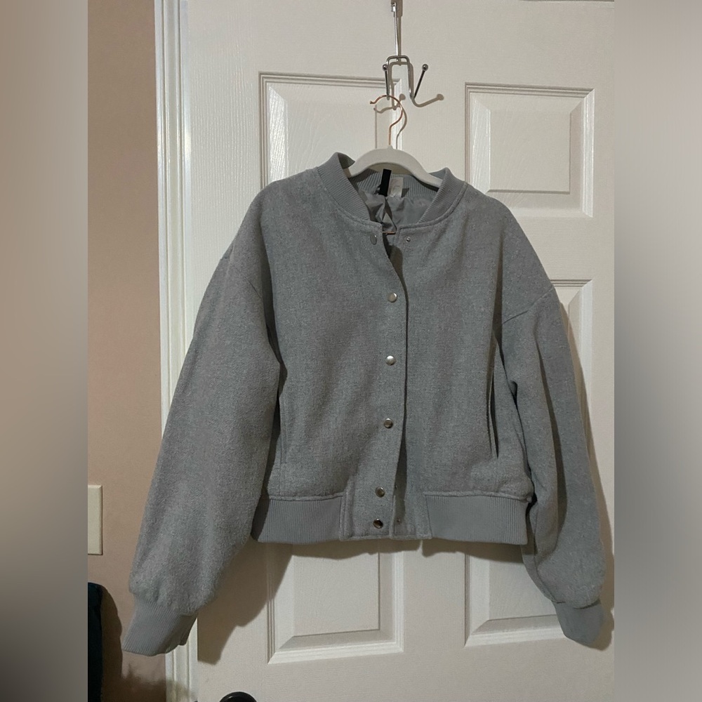 Like new H&M Gray Bomber Jacket for Women